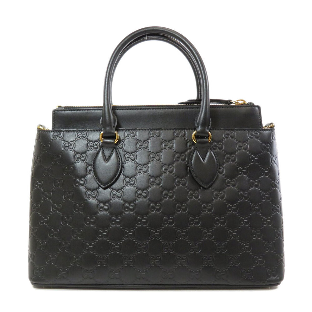 Gucci ssima Shima Leather Bag Tote Black